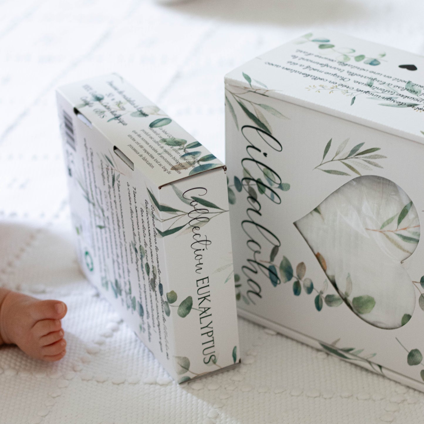 Lillaloha draps housse et housse de matelas à langer eukalyptus